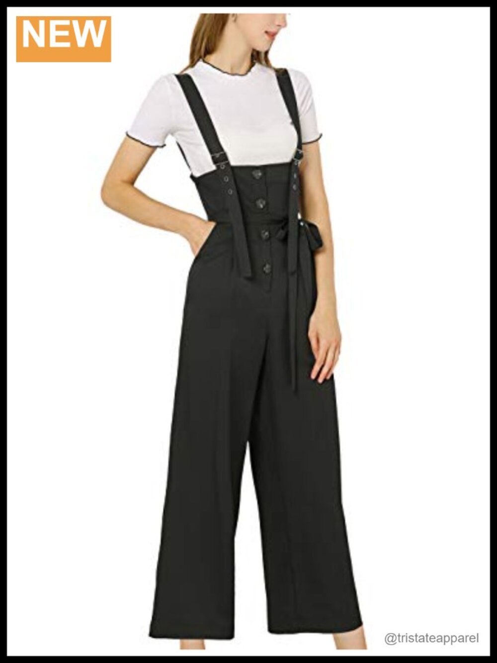 Wide Leg Overalls Loose High Waist Suspenders Jumpsuit